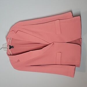 EXPRESS one button cinched waist boyfriend pink blazer